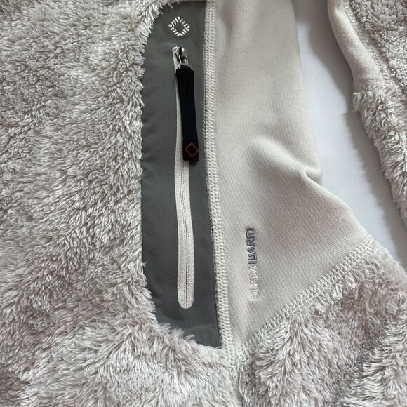 Adidas Jacket Super Trekking Fuzzy Sherpa Climawarm Neutral Outdoor Athleisure L - Picture 3 of 11